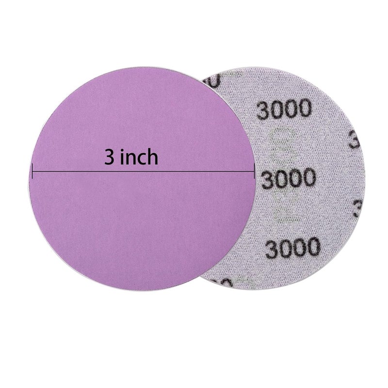 Arilier 3 Inch Sanding Disc 40Pcs, 3000 Grit Sandpaper, Drill Sanding Attachment, Wet Dry Hook and Loop Sandpaper Discs for Random Orbital Sanders, Alumina Sand Paper for Wood, Metal, Automotive - Image 4